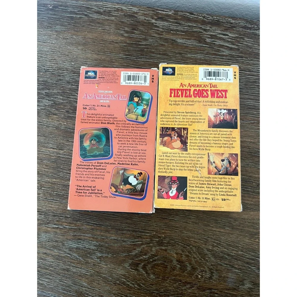 Lot of 2 AN AMERICAN TAIL VHS Fievel Goes West Animation Release Video Cassette